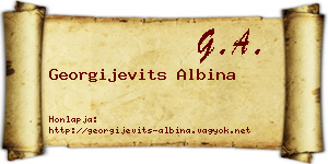 Georgijevits Albina névjegykártya